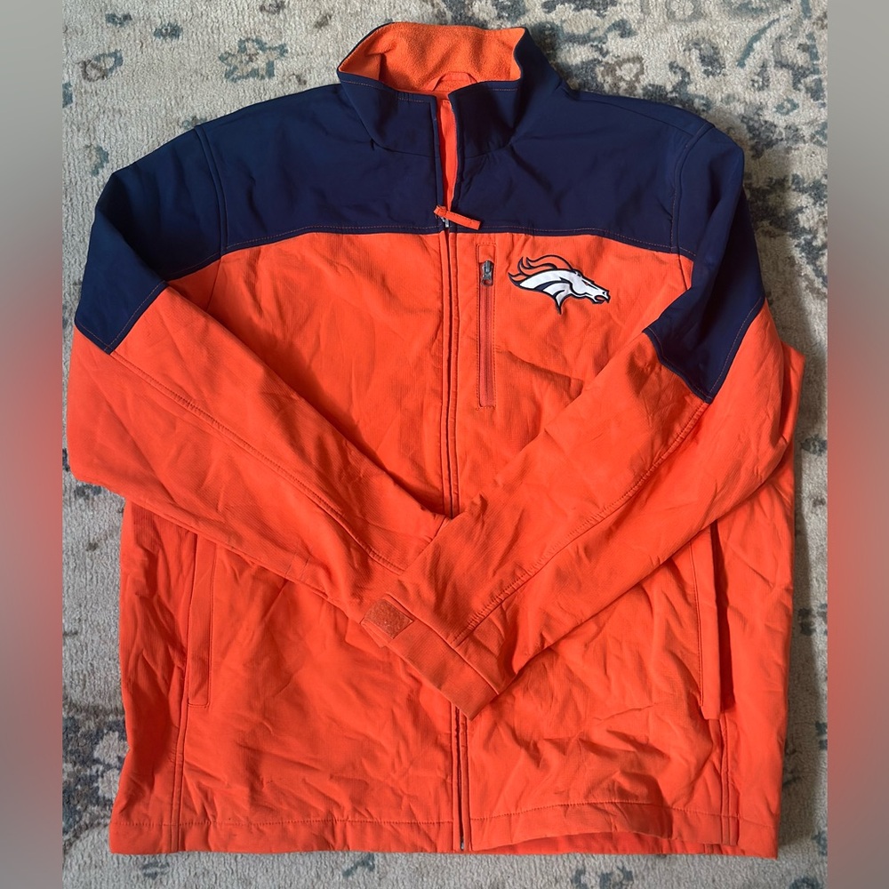 NFL Denver Broncos Orange and Blue Windbreaker